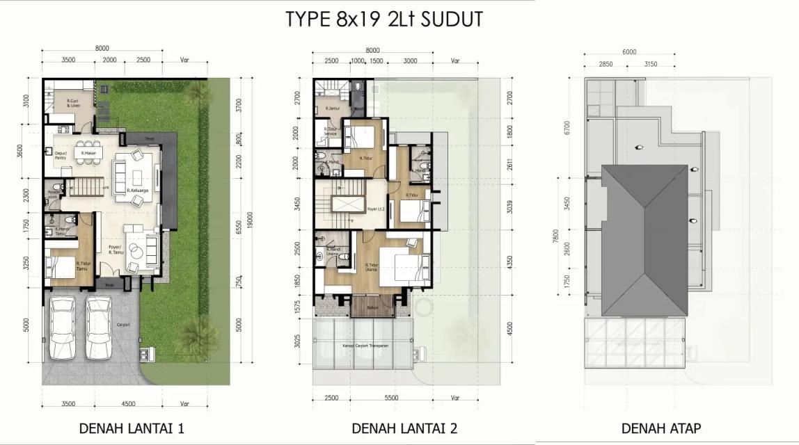 Grand Pasadena Village Type 8 x 19 Hoek 2 Lantai